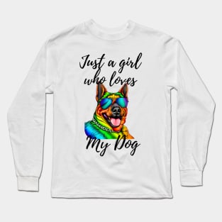 Just a girl who loves my dog Long Sleeve T-Shirt